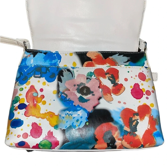 NWT Sharif 1827 UNIQUE Watercolor Floral Crossbody - Picture 6 of 13